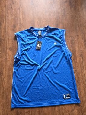 STARTER Blue Sleeveless Athletic Jersey